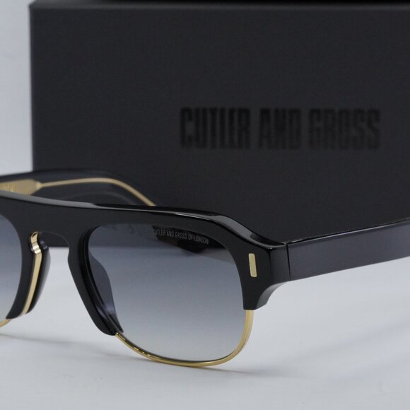 Final Price! Cutler and Gross CG1353S 001 Black on Crystal/Grey Sunglasses - Picture 3 of 7